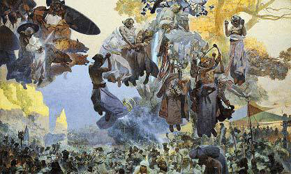 Image: Alphonse Mucha, "Svantovit Celebration On The Island Of Rüge", 1912.